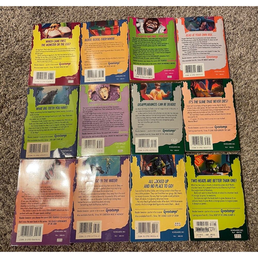 Goosebumps Books Lot Of 12 by R.L. Stine Mixed Editions 1990s Paperback VTG - Picture 2 of 12